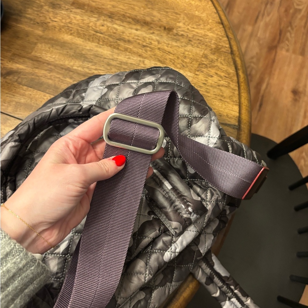 MZ Wallace Metro Quilted Tote in Gray and Brown Camouflage - Picture 9 of 9